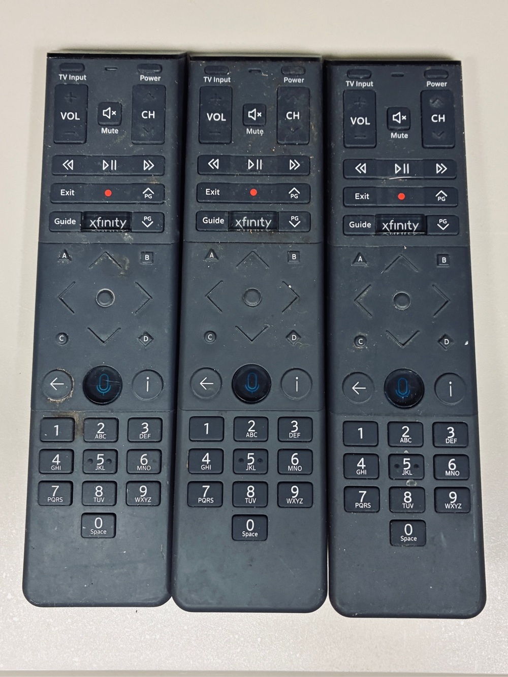 Lot of 3 Xfinity XR15v2-UQ Remote Controls Voice Activated Comcast Cable TV